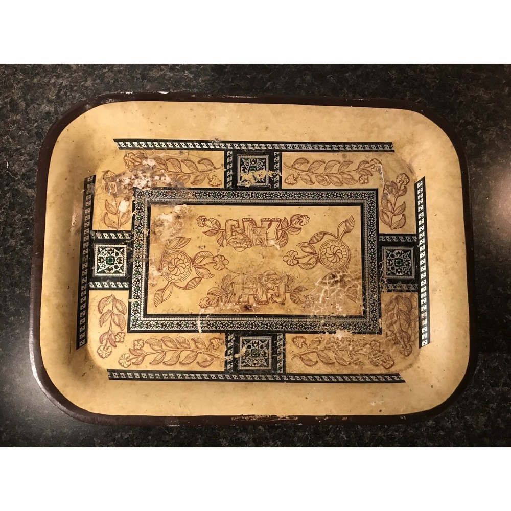 Vintage From Bloomingdale's Unique Metal Tray Made In Italy VGC Measure 8" x 11"